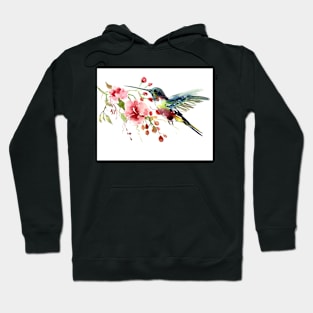 Hummingbird and Flowers Hoodie